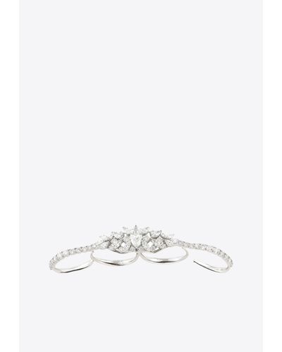 YEPREM Y-Not Diamond Knuckle Ring - White