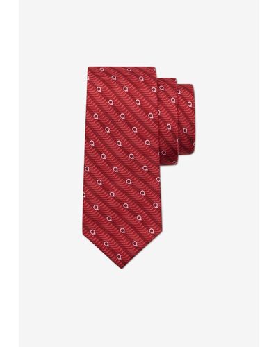 Ferragamo Gancini Silk Tie - Red
