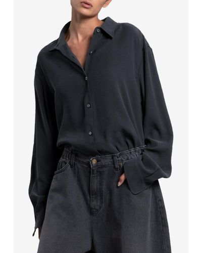 Frankie Shop Lotta Fluid Long-sleeved Shirt - Black