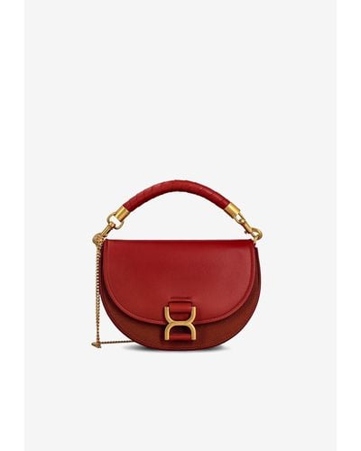 Chloé Marcie Chain Flap Top Handle Bag - Red