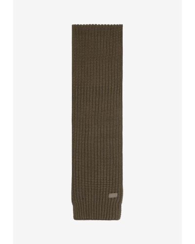 Saint Laurent Chunky-Knit Cashmere Scarf - Green