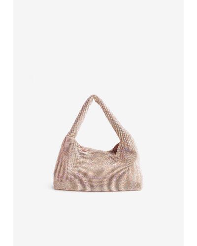 Kara Mini Crystal Mesh Shoulder Bag - Pink