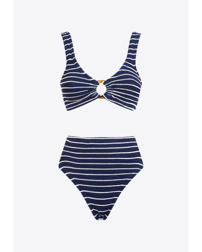 Hunza G Nadine Striped Bikini - Blue