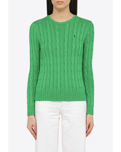 Polo Ralph Lauren Cable Knit Logo Sweater - Green