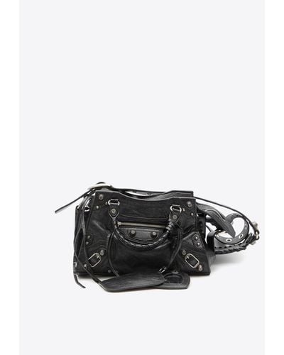 Balenciaga Xs Neo Cagole Nappa Leather Top Handle Bag - Black