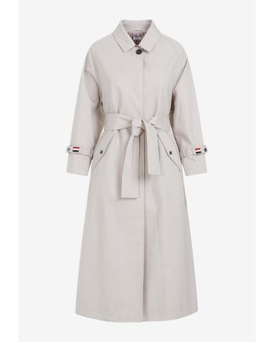 Thom Browne Belted Trench Coat - White