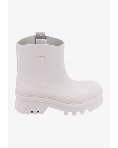 Chloé Raina Ankle Rain Boots - White
