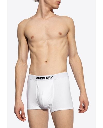 Burberry Contrasting Logo Boxer Shorts - White