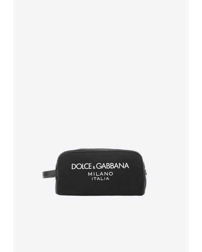 Dolce & Gabbana Logo Print Toiletry Bag - White