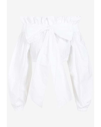 Patou Off-Shoulder Cropped Top - White