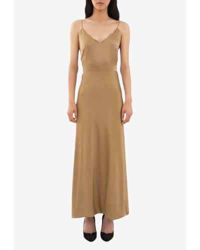 Chloé X Atelier Jolie Silk Maxi Dress - Natural
