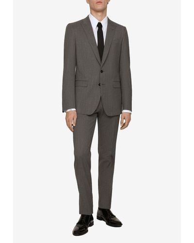 Dolce & Gabbana Single-Breasted Wool Suit - Grey
