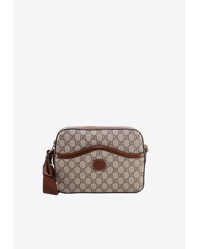 Gucci Interlocking Logo Messenger Bag - Natural