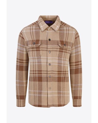 Ralph Lauren Checked Cashmere Overshirt - Brown