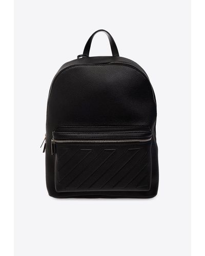 Off-White c/o Virgil Abloh Diag Embossed Leather Backpack - Black