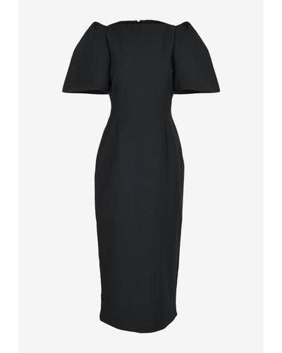 Solace London Lora Midi Cady Dress - Black