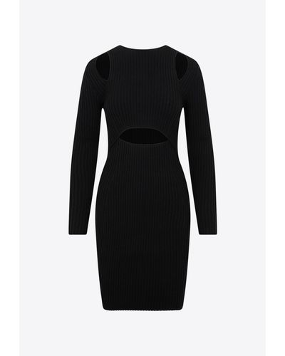 SIMKHAI X WOLFORD Knitted Knee-Length Dress With Cut-Outs - Black