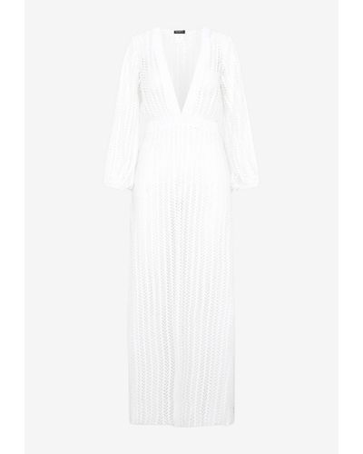 Moeva Fernanda Chain-knit Maxi Dress - White
