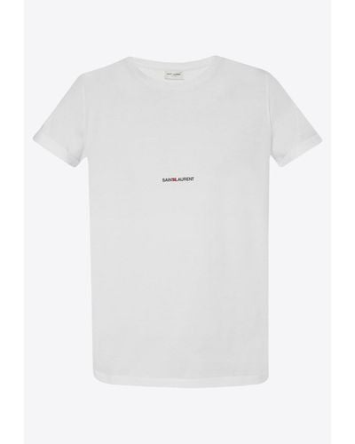 Saint Laurent Rive Gauche Logo T-Shirt - White