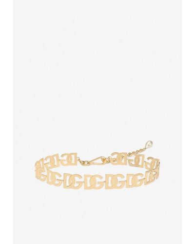 Dolce & Gabbana Dg Logo Chain Belt - Metallic