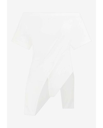 Courreges Off-Shoulder Bodysuit - White