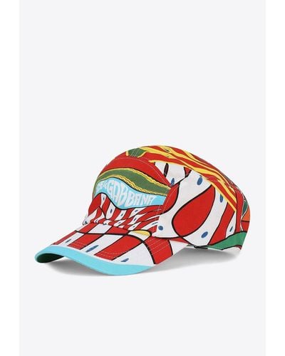 Dolce & Gabbana Carretto-Print Baseball Cap - Red