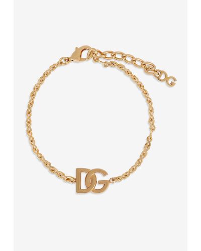 Dolce & Gabbana Chain Logo Monogram Bracelet - White