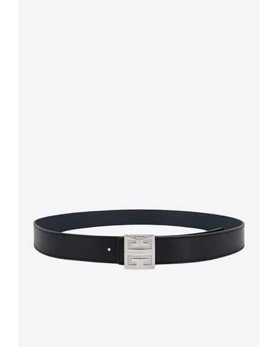 Givenchy 4G Logo Buckle Reversible Leather Belt - White