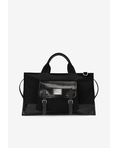 Dolce & Gabbana Logo Plate Duffel Bag - Black
