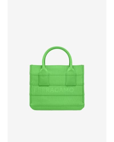 Ferragamo Small Logo Tote Bag - Green