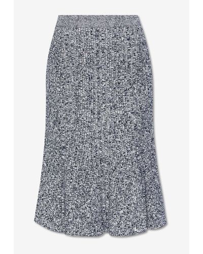 Stella McCartney Ribbed Knit Midi Skirt - Grey