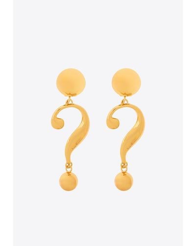 Moschino House Symbols Drop Earrings - White