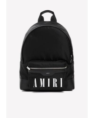 Amiri Logo Print Nylon Backpack - Black