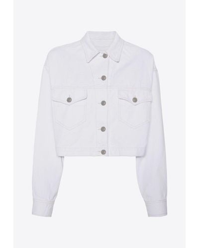 Isabel Marant Tadia Cropped Denim Jacket - White