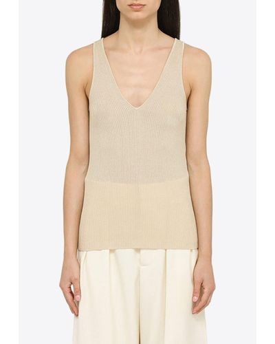 By Malene Birger Rory Rib Knit Tank Top - Natural