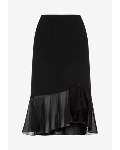 Tom Ford Ruffled Midi Skirt - Black