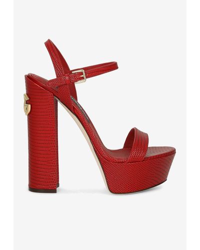 Dolce & Gabbana Keira 105 Platform Sandals - Red