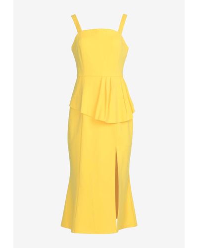 Elliatt Artists Ruffled Midi Dress - Yellow
