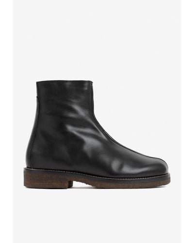Lemaire Ankle Leather Boots - Black