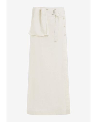 Lemaire Maxi Buttoned Wrap Skirt - White