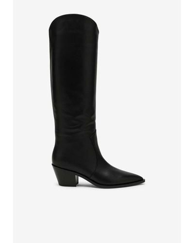 Gianvito Rossi 70 Knee-High Leather Boot - Black