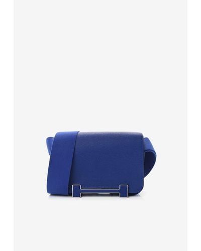 Hermès Geta Shoulder Bag In Bleu Electrique Chevre Mysore - Blue
