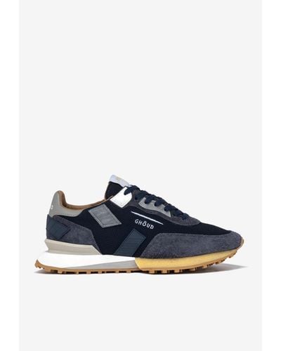 GHŌUD Rush Groove Mesh And Suede Trainers - Blue