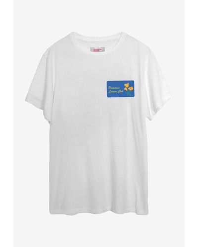 Pasadena Leisure Club Poppy Logo Print Crewneck T-Shirt - White