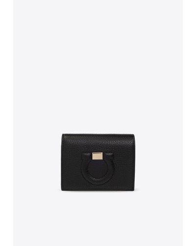 Ferragamo Small Gancini Leather Wallet - White