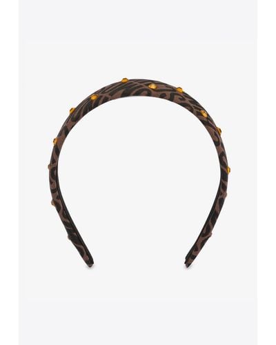 Moschino All-Over Jacquard Logo Headband - Brown