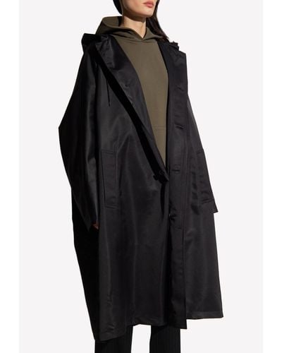 Balenciaga Long Oversized Coat - Black