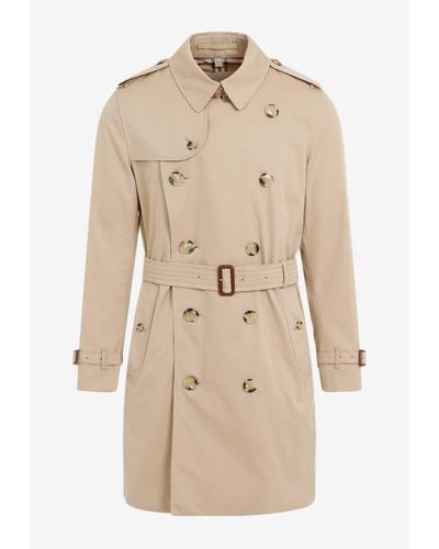 Burberry Belted Double-Breasted Trench Coat - Natural
