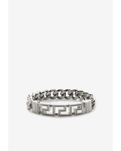 Versace Greca Chain Bracelet - White