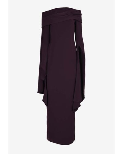 Solace London Arden Off-shoulder Maxi Dress - Purple